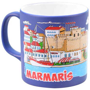 Marmaris Themed Customised Serigraphy Printed Ceramic Mug 82x90 mm - Thumbnail