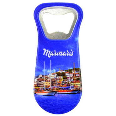 Marmaris Themed Customised Uv Printed Plastic Base Plastic Base Bottle Opener 95x43 mm - Thumbnail