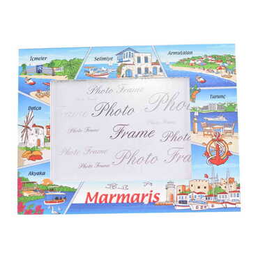 Marmaris Themed Epoxy Photo Frame Travel Souvenir 13x18 Cm - Thumbnail