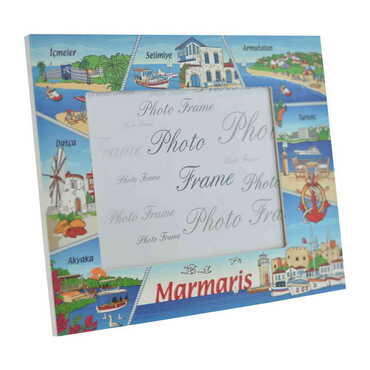 Marmaris Themed Epoxy Photo Frame Travel Souvenir 13x18 Cm - Thumbnail