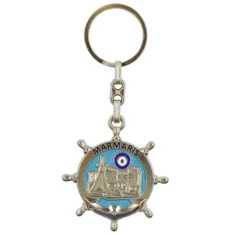 Marmaris Themed Metal Customised Enamel Keychain - 1