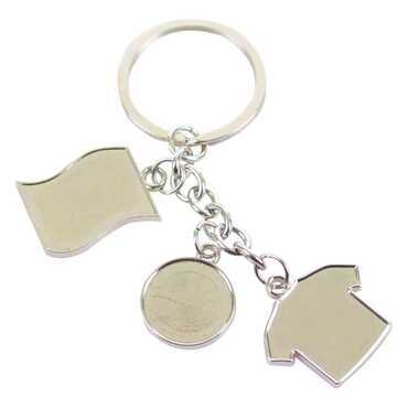 Marmaris Themed Metal Keychain With 3 Charms - Mixed 40x90 mm - Thumbnail