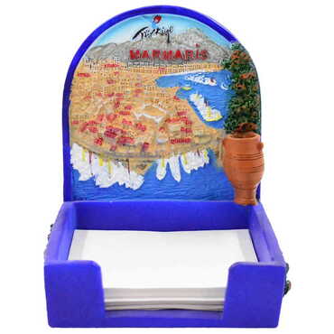 Marmaris Themed Polyester Note Holder - Thumbnail