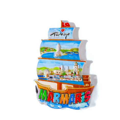 Marmaris Themed Polyester Printed Fridge Magnet - 5