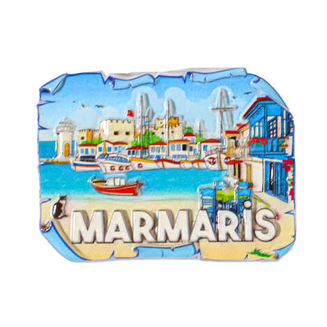 Marmaris Themed Polyester Printed Fridge Magnet - 10