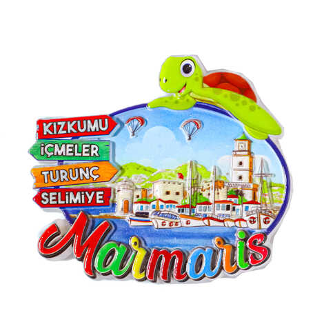 Marmaris Themed Polyester Printed Fridge Magnet - 11
