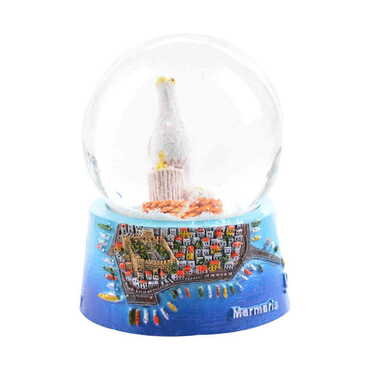 Marmaris Themed Polyester Snowglobe 65 Mm - Thumbnail