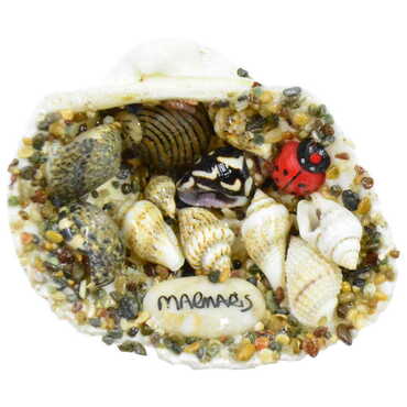 Marmaris Themed Sea Shell Souvenir Fridge Magnet - Thumbnail