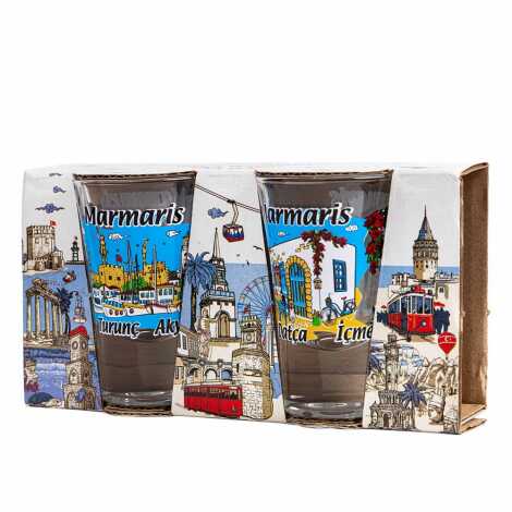 Marmaris Themed Set of Two Shot Glasses - 2