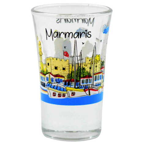 Marmaris Themed Shot Glass Set of 2 Pcs