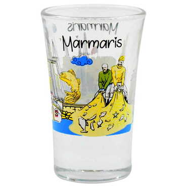 Marmaris Themed Shot Glass Set of 2 Pcs - Thumbnail