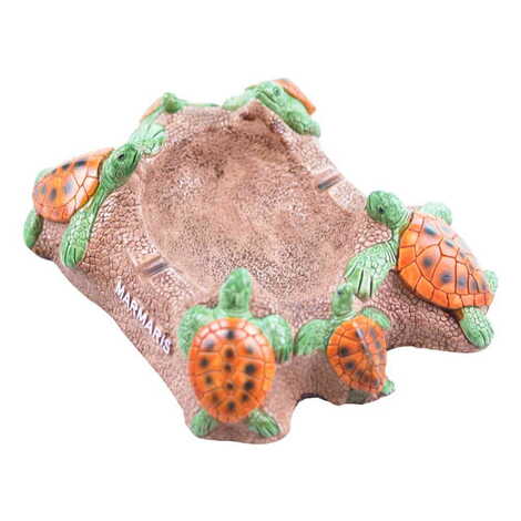 Marmaris Themed Six Baby Turtles Plaster Raised Cottage Ashtray - 1