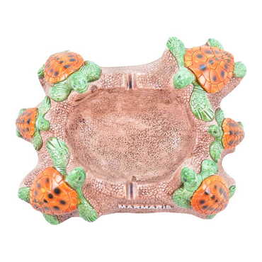 Marmaris Themed Six Baby Turtles Plaster Raised Cottage Ashtray - Thumbnail