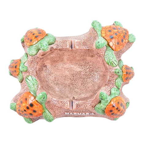 Marmaris Themed Six Baby Turtles Plaster Raised Cottage Ashtray - 4