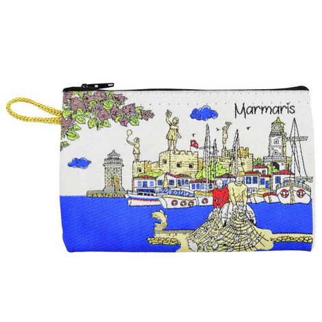 Marmaris Themed Turkish Woven Regional Wallet 150X95X10 mm