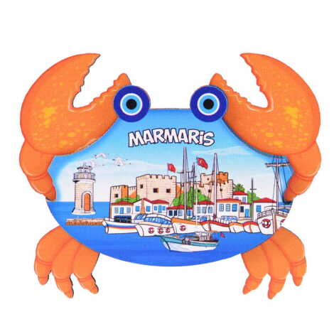 Marmaris Themed Wooden Customised 2D Souvenir Fridge Magnet - 19