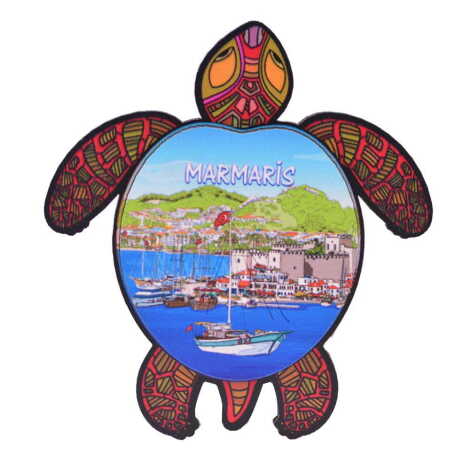 Marmaris Themed Wooden Customised 2D Souvenir Fridge Magnet - 24