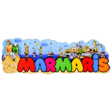 Marmaris Themed Wooden Customised 2D Souvenir Fridge Magnet