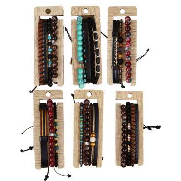 Men's Triple Leather Bracelet Set - 1