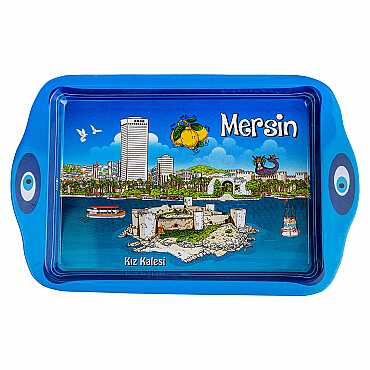 Mersin Temalı Mini Metal Tepsi (25*16 Cm) - 2