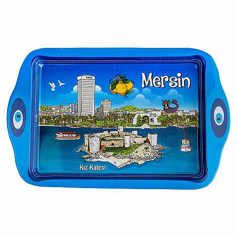 Mersin Temalı Mini Metal Tepsi (25*16 Cm) - 2