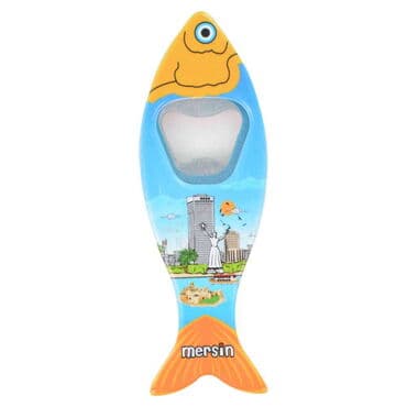 Wholesale Mersin Themed Myros Fish Bottle Opener Refrigerator Magnet 42x130 mm