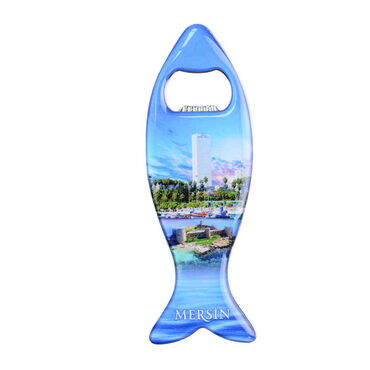 Wholesale Mersin Themed Myros Metal Fish Bottle Opener Refrigerator Magnet 120x43 mm - 2