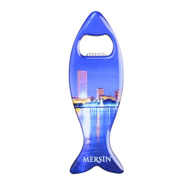 Wholesale Mersin Themed Myros Metal Fish Bottle Opener Refrigerator Magnet 120x43 mm - 4