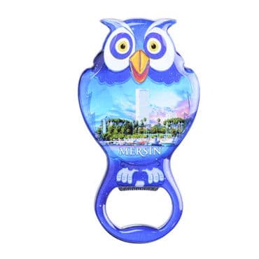 Wholesale Mersin Themed Myros Metal Owl Bottle Opener Refrigerator Magnet 88x47 mm - 3
