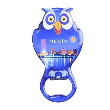 Wholesale Mersin Themed Myros Metal Owl Bottle Opener Refrigerator Magnet 88x47 mm - 4