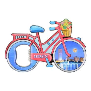 Wholesale Mersin Themed Myros Metal Bicycle Bottle Opener Refrigerator Magnet 100x65 mm