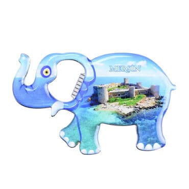 Wholesale Mersin Themed Myros Elephant Bottle Opener Refrigerator Magnet T 98*61 mm - 4