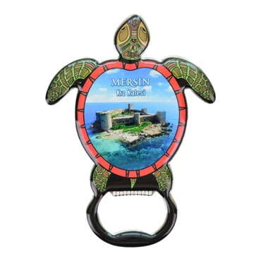 Wholesale Mersin Themed Myros Metal Turtle Bottle Opener Refrigerator Magnet 103x75 mm