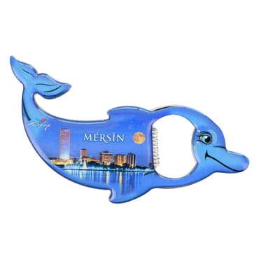 Wholesale Mersin Themed Myros Metal Dolphin Bottle Opener Refrigerator Magnet 102x67 mm - 4