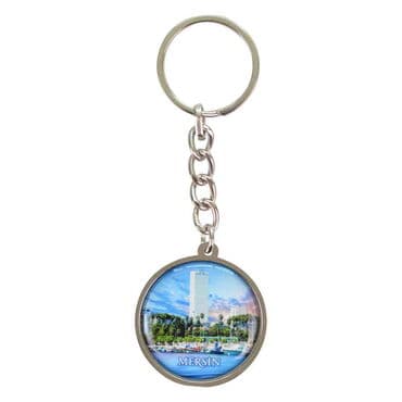 Wholesale Mersin Themed Myros Metal Round Keychain 40x95 mm