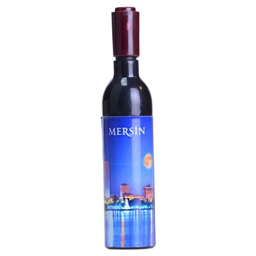 Mersin Themed Bottle Shaped Metal Wine Bottle Corkscrew Opener-Magnetic 115x25x25 mm - 5