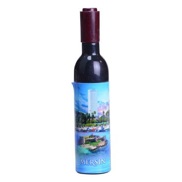 Mersin Themed Bottle Shaped Metal Wine Bottle Corkscrew Opener-Magnetic 115x25x25 mm - 6