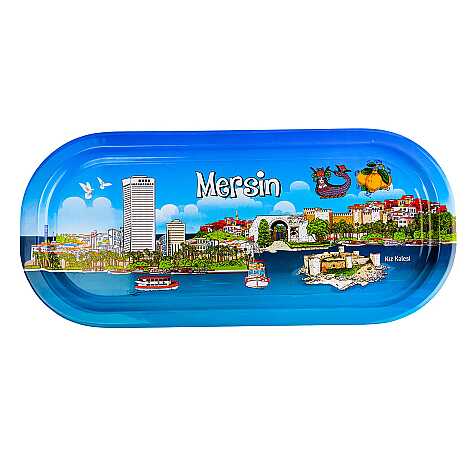 Mersin Temalı Oval Tepsi (35X16 Cm) - 2