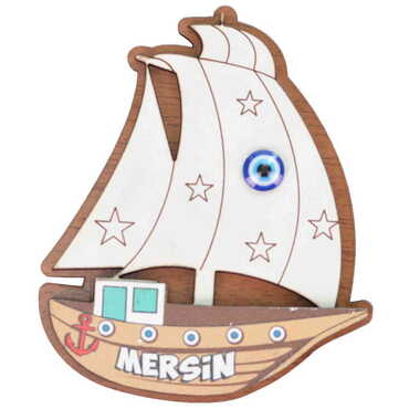 Mersin Themed Wooden Colored 3D Fridge Magnet - 7