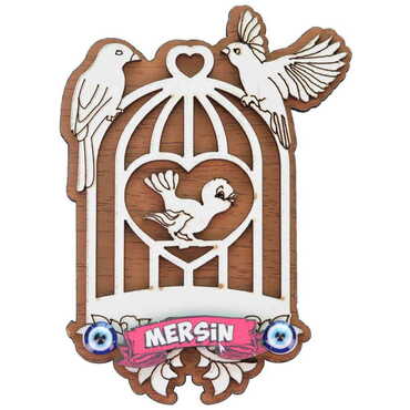 Mersin Themed Wooden Colored 3D Fridge Magnet - 8
