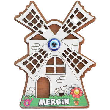 Mersin Themed Wooden Colored 3D Fridge Magnet - 9