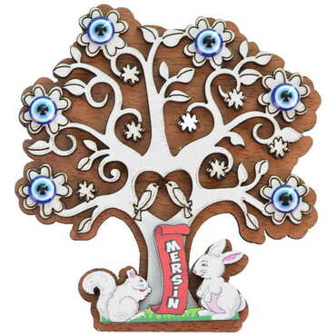 Mersin Themed Wooden Colored 3D Fridge Magnet - 12