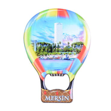 Mersin Themed Baloon Shaped Metal Magnetic Bottle Opener 102x73 mm - Thumbnail