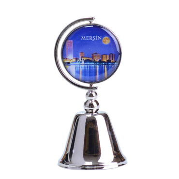 Mersin Themed Collectible Souvenir Metal Bell 44x90 mm - Thumbnail