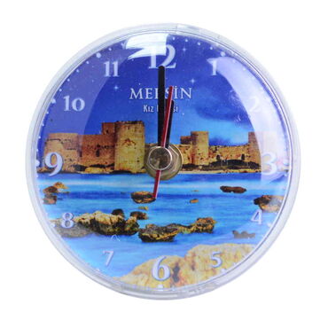 Myros - Mersin Themed Epoxy Wall Clock Home Decoration 20 Cm