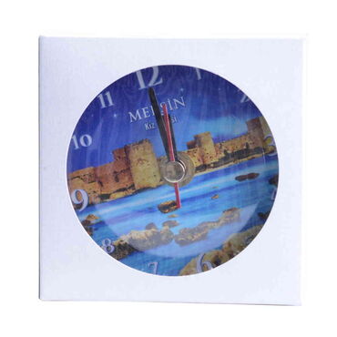 Mersin Themed Epoxy Wall Clock Home Decoration 20 Cm - Thumbnail