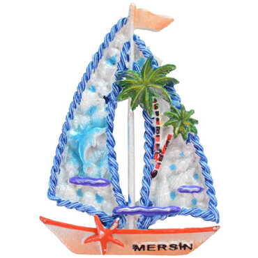 Mersin Themed Polyester Stoned And Nacrous Fridge Magnet - Thumbnail