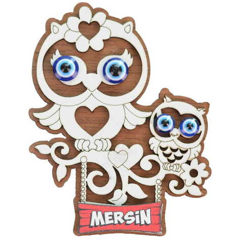 Mersin Themed Wooden Colored 3D Fridge Magnet