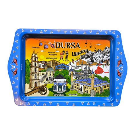 Wholesale Bursa Themed Mini Metal Tray (25*16 Cm) - 1