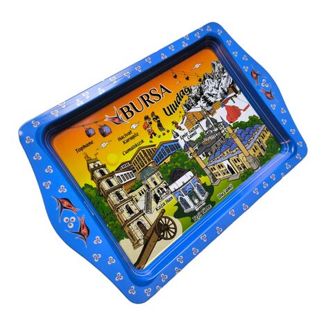 Wholesale Bursa Themed Mini Metal Tray (25*16 Cm) - 2